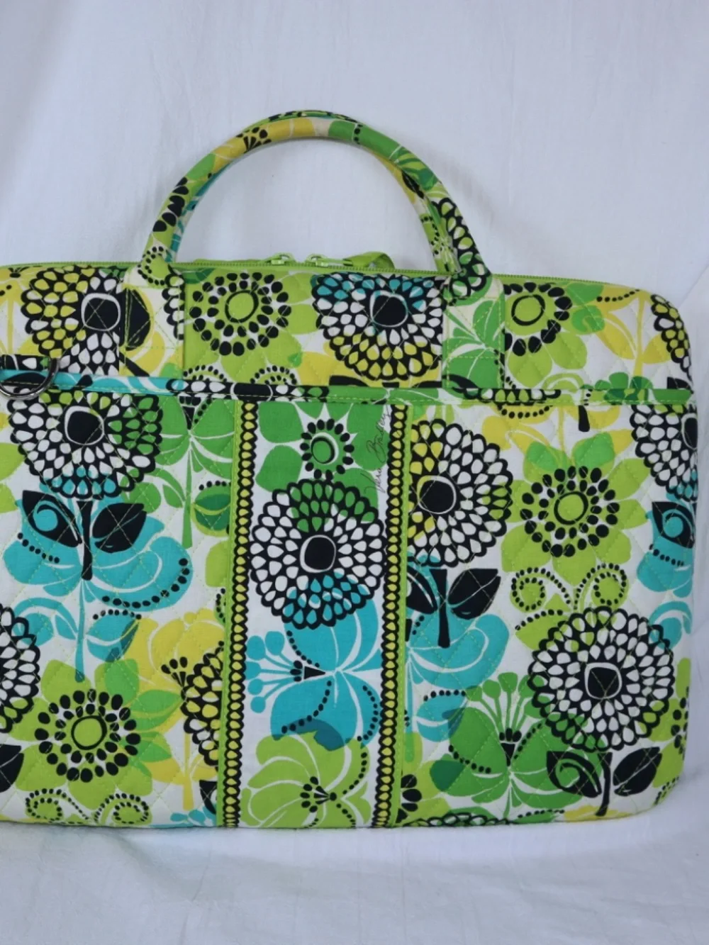 Retired Vera Bradley Limes Up Laptop Case with Carry Handles and Strap Padded